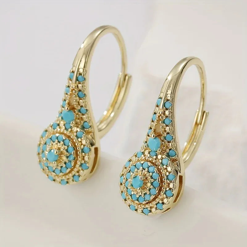 Pendientes de flores turquesa