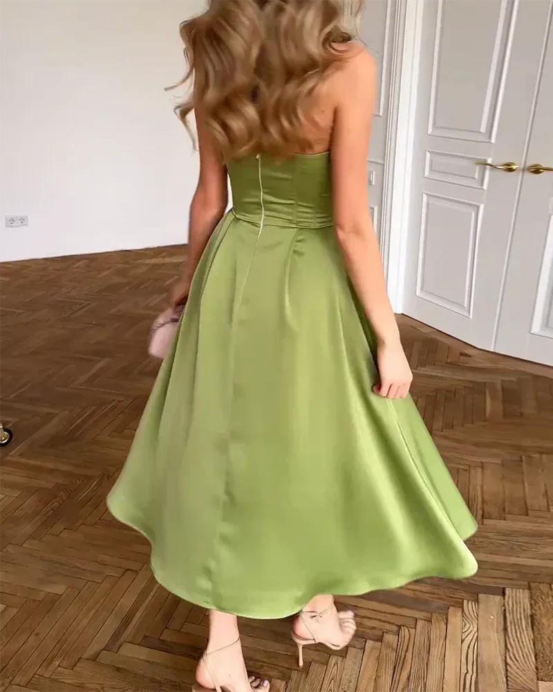 Claudia™ | Vestido midi elegante sin tirantes