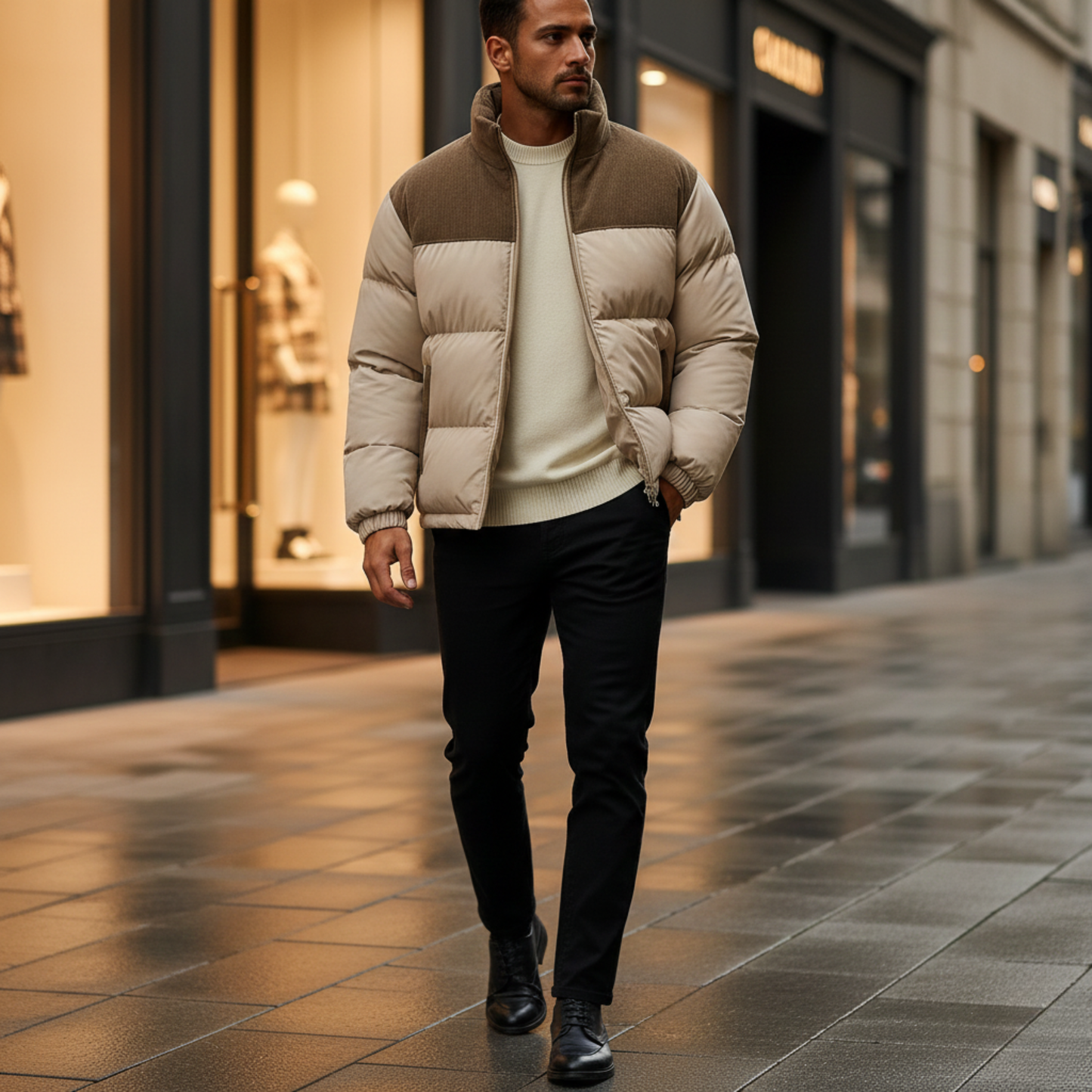 Chaqueta con paneles de pana