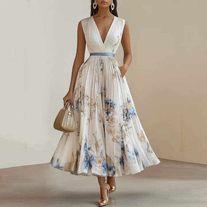 Isabel | Vestido de cintura alta con falda acampanada
