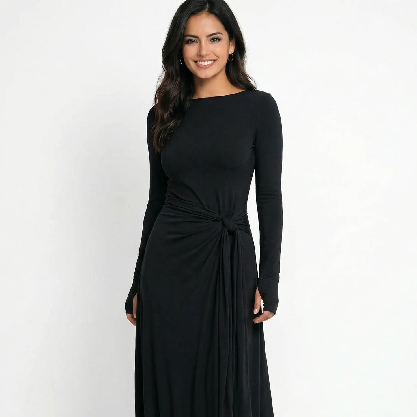 Elena - Vestido largo con lazo lateral