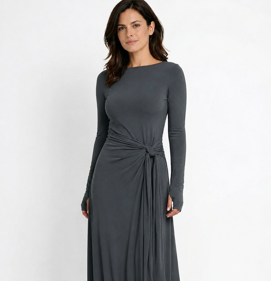 Elena - Vestido largo con lazo lateral