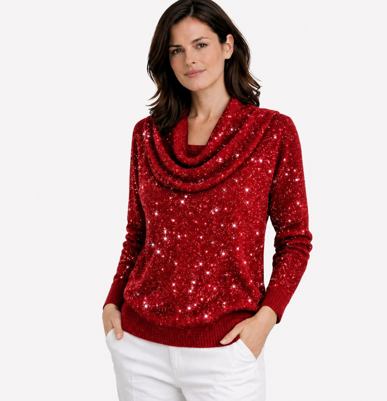 Natalia - Jersey cálido de cuello suave y elegante para mujer
