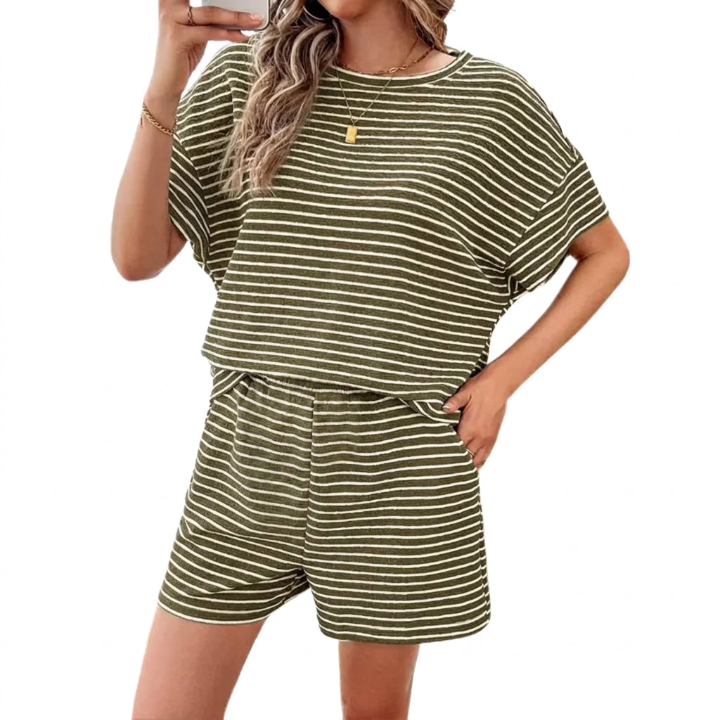 Noelia™ – Conjunto de ropa de estar por casa a rayas