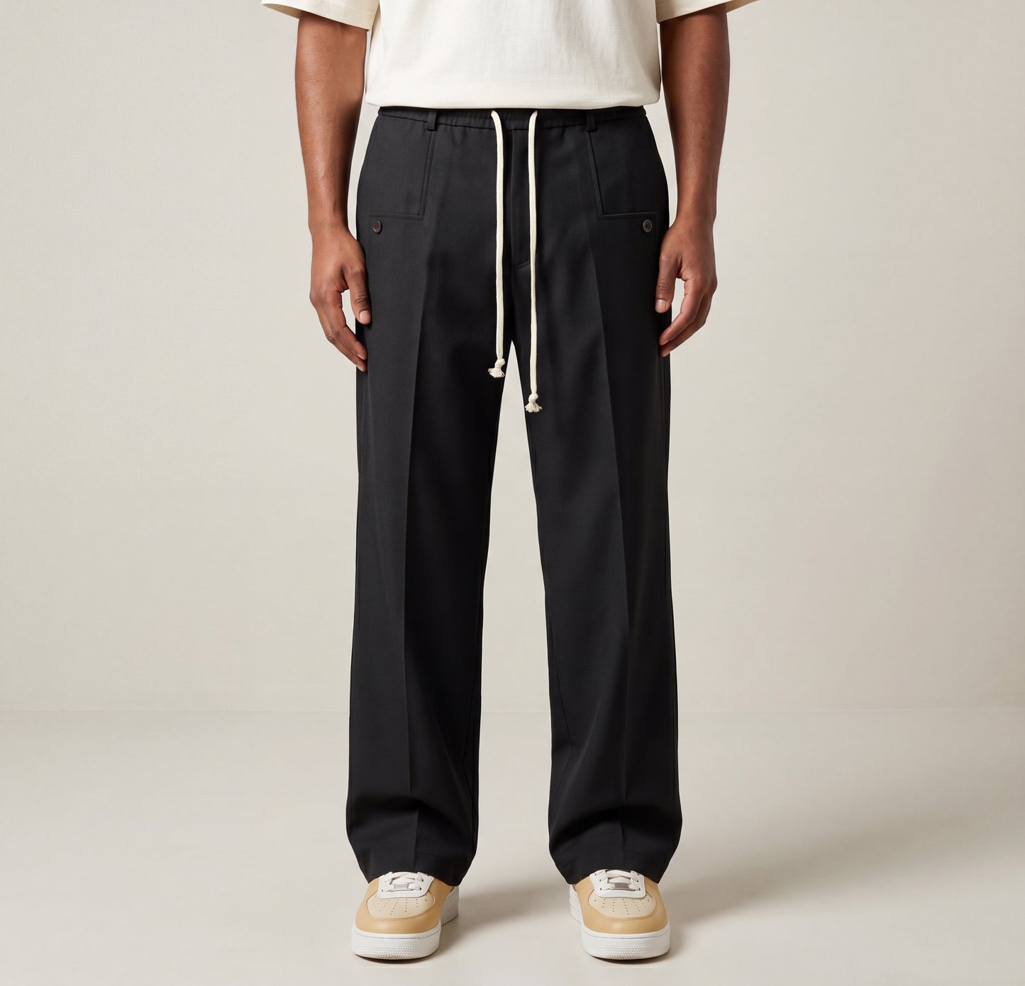 Pantalones elegantes con cordón ajustable