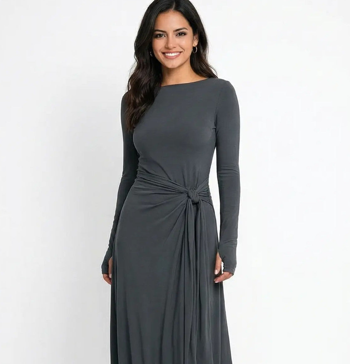 Elena - Vestido largo con lazo lateral