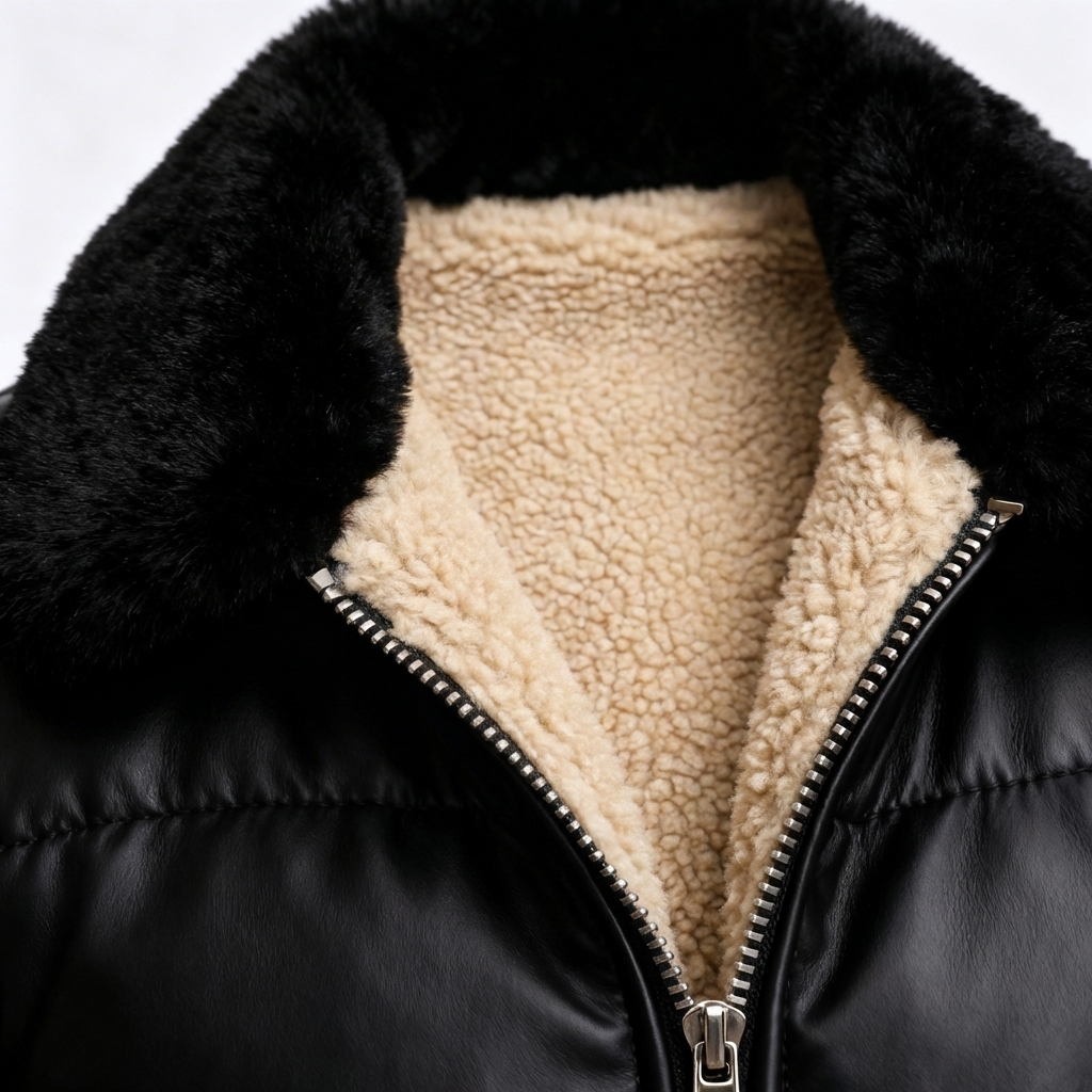 Abrigo negro acolchado